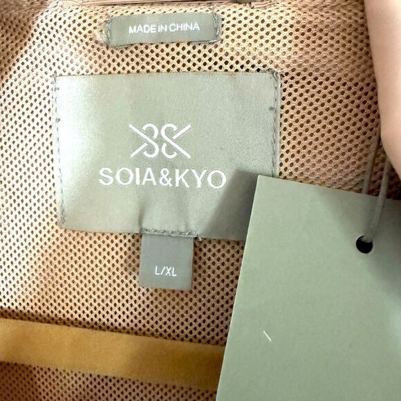 SOIA & KYO Hooded Zip Windbreaker Jacket Oaklynn Mesh Lined Raincoat L/XL NEW - Picture 6 of 10